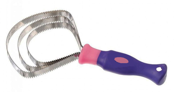 3 Blade Metal Curry Shedding Blade Comfort Handle Purple/Pink