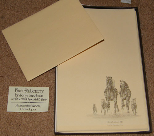 Sonya Nussbaum Fine Stationary Thoroughbred Race Horses Racing Note Paper
