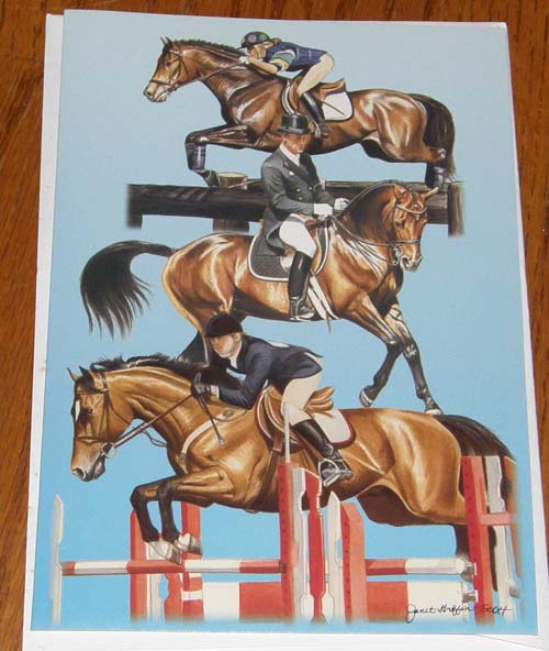 Three Day Event Horses Note Card For Framing Dressage Eventing Jumper Horse Blank Greeting Card Janet Griffin Scott