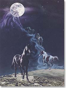 Motivational Inspirational Card Leanin' Tree Greeting Card The Legend Paint Horses Black Horse Card Kim McElroy