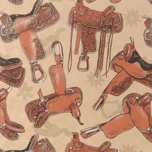 Saddle Up Western Saddles Gift Wrap Horse Wrapping Paper