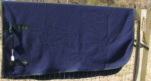 Dover Riders Polar Fleece Quarter Sheet Exercise Sheet Exercise Rug Horse Navy Blue/Hunter Green