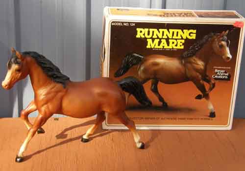 Breyer #124 Bay Running Mare with Old Cardboard Picture Box