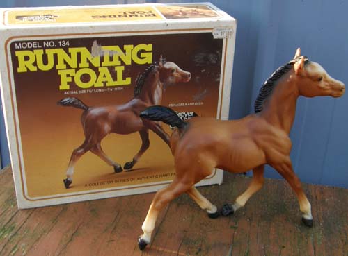 Breyer #134 Bay Running Foal with Old Cardboard Picture Box