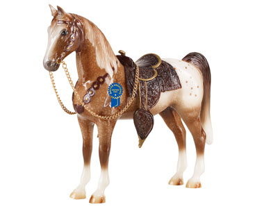 #1491 Vintage Western Pony Glossy Roan Appaloosa with Saddle & Bridle