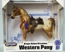 #1491 Vintage Western Pony Glossy Roan Appaloosa with Saddle & Bridle