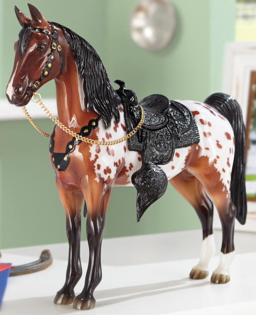#1735 Glitterati Breyer 65th Anniversary Edition Glossy Bay Appaloosa Western Horse Western Saddle