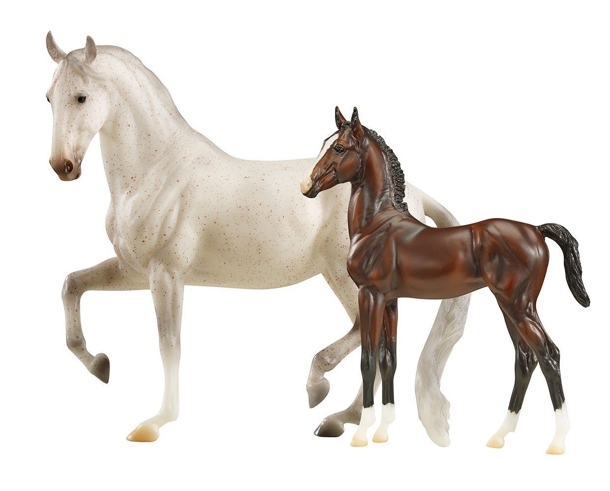 Breyer#1827 Favory Airiella Gift Set Lipizzan Mare & Foal Fleabitten Grey Performance Lipizzaner Mare Bay Lipizzaner Foal