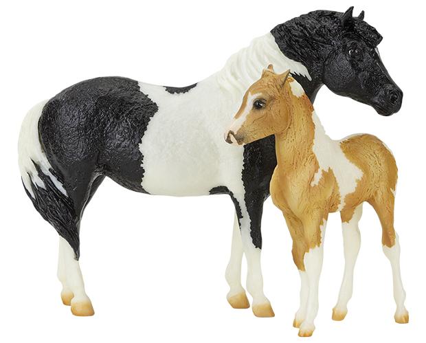 Breyer #1863 The Phamtom & Misty Chincoteague Ponies Black Pinto Misty Palomino Pinto Stormy