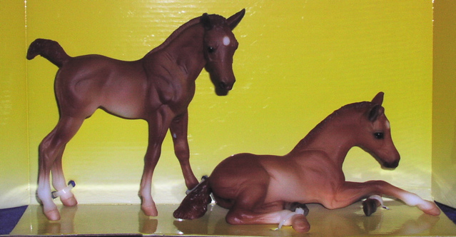 Breyer #3197 Amber & Ashley Chestnut Morgan Foals