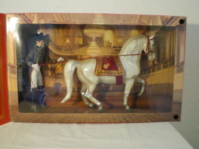 Breyer #3393 Spanish Riding School of Vienna Gift Set SR White Pluto Lipizzan with Tack & Rider Doll Presentation Box