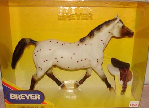 Breyer #700893 Appaloosa Sporthorse with English Saddle SR Mid Year Release 1993 Leopard App Morganglanz
