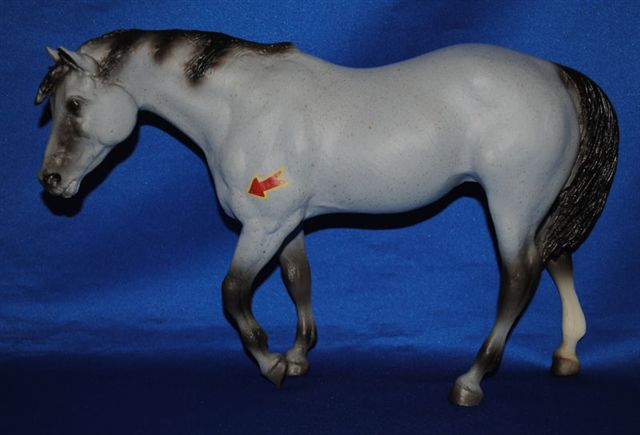 Breyer #882 Ichilay Blue Roan Indian Pony with Red Fire Arrow Warpaint War Paint