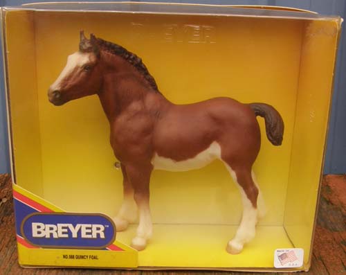 Breyer #988 Quincy Clydesdale Foal Draft Horse Chestnut High White Markings Hand Painted Eyes