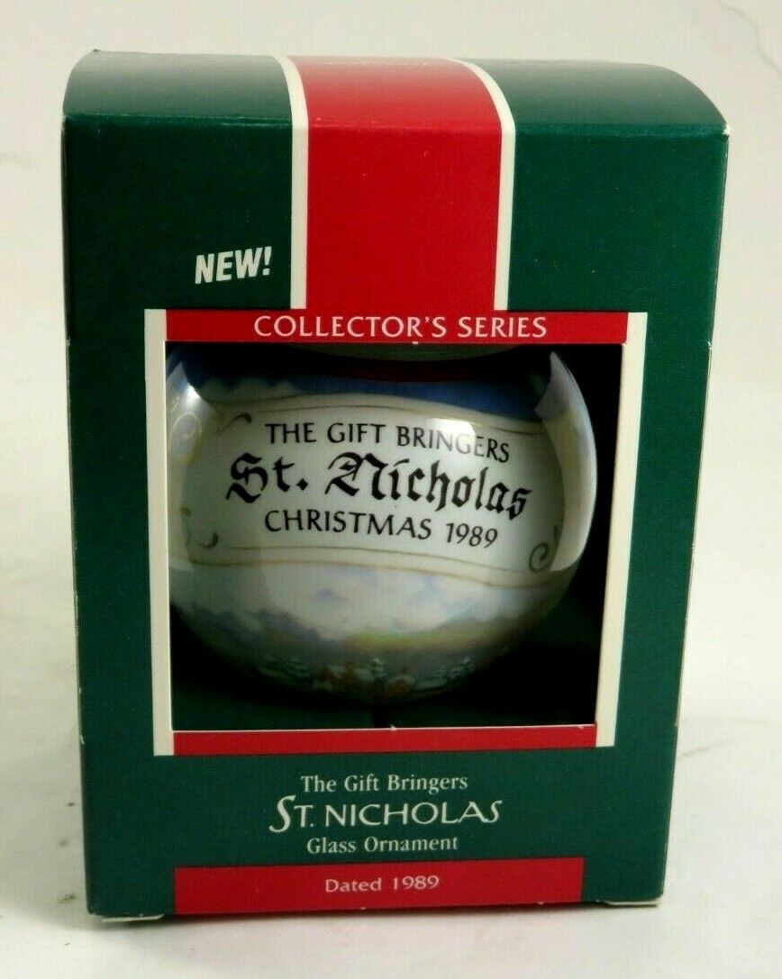 Vintage 1989 Hallmark Keepsake Ornament The Gift Bringers St Nicholas Glass Christmas Ornament