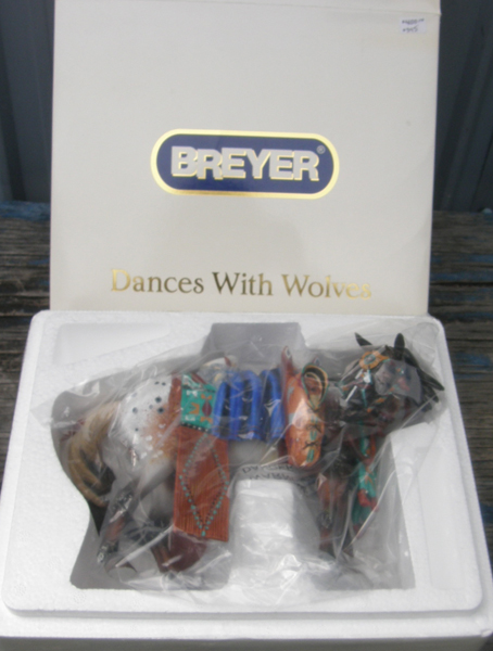 #711118 Breyer Porcelain Native American Horse In Costume with Papoose Dances With Wolves Appaloosa Indian Pony App Breyerfest SR 2010