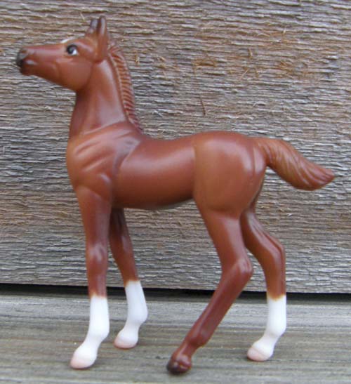 Breyer #410421 SR Stablemates Parade of Breeds IV Chestnut Standing Foal Trakehner Horse Foal SR JCP Penneys