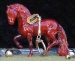 Breyer Stablemate Woodgrain Andalusian SR Breyerfest Keychain Glossy Wood Grain Woody Stablemate Key Chain