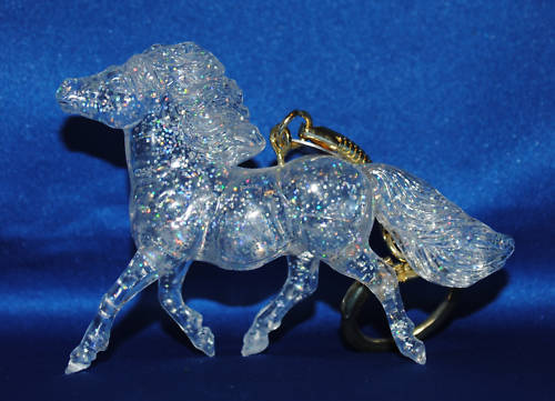 Breyer Stablemate Clear Glitter Shetland Pony SR Breyerfest Keychain SM Glitter Pony Stablemate Key Chain