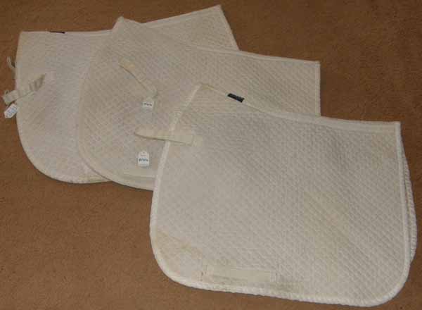 Rider's International Quilted Cotton Contoured Dressage Pad English Saddle Pad White