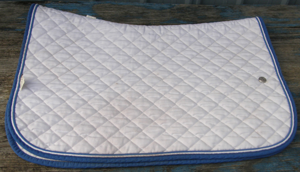 Ogilvy Baby Pad Quilted Event Pad All Purpose English Saddle Pad Quilted AP Event Pad White/Royal Blue