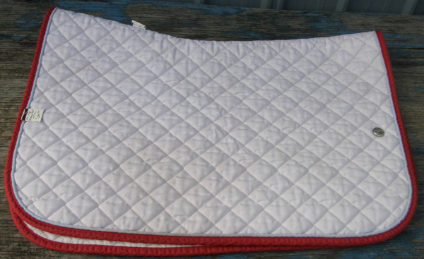 Ogilvy Baby Pad Quilted Event Pad All Purpose English Saddle Pad Quilted AP Event Pad White/Red