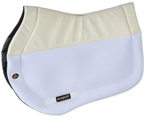 Ecogold Secure Jumper Pad Non Slip English Saddle Pad No Slip Event Pad White
