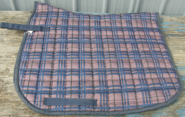 Rider's International Quilted Event Pad Dressage Pad AP All Purpose English Saddle Pad Plum/Navy Plaid