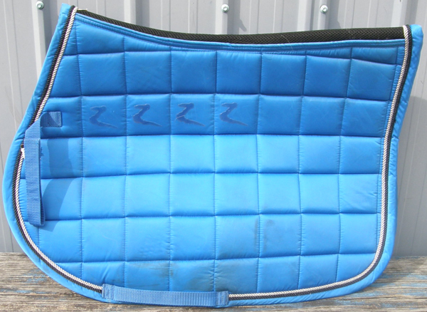 Horze Cooling Quilted Pad Event Pad Quilted Satin Look Square All Purpose English Saddle Pad Blue