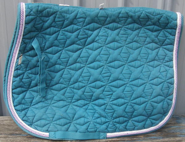 Roma Ecole Star Quilted All Purpose English Saddle Pad Wick Easy Quilted Cotton Padded Event Style Pad AP Teal/White/Lavender