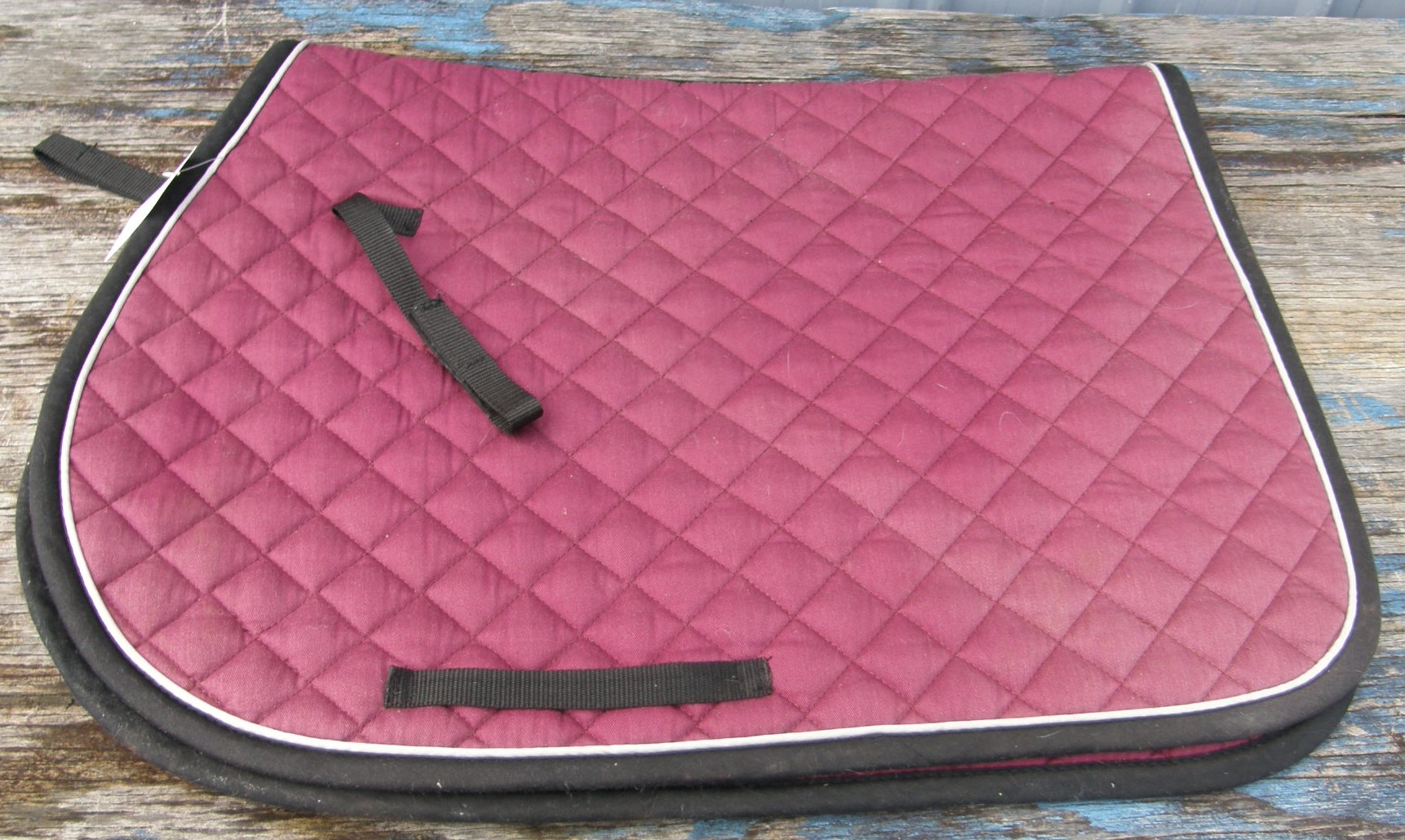 Dover Riders International Quilted Event Pad All Purpose English Saddle Pad Burgundy/Black