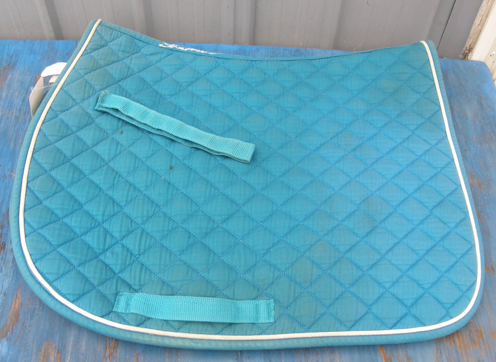 Shedrow Quilted Event Pad English Saddle Pad Teal/White