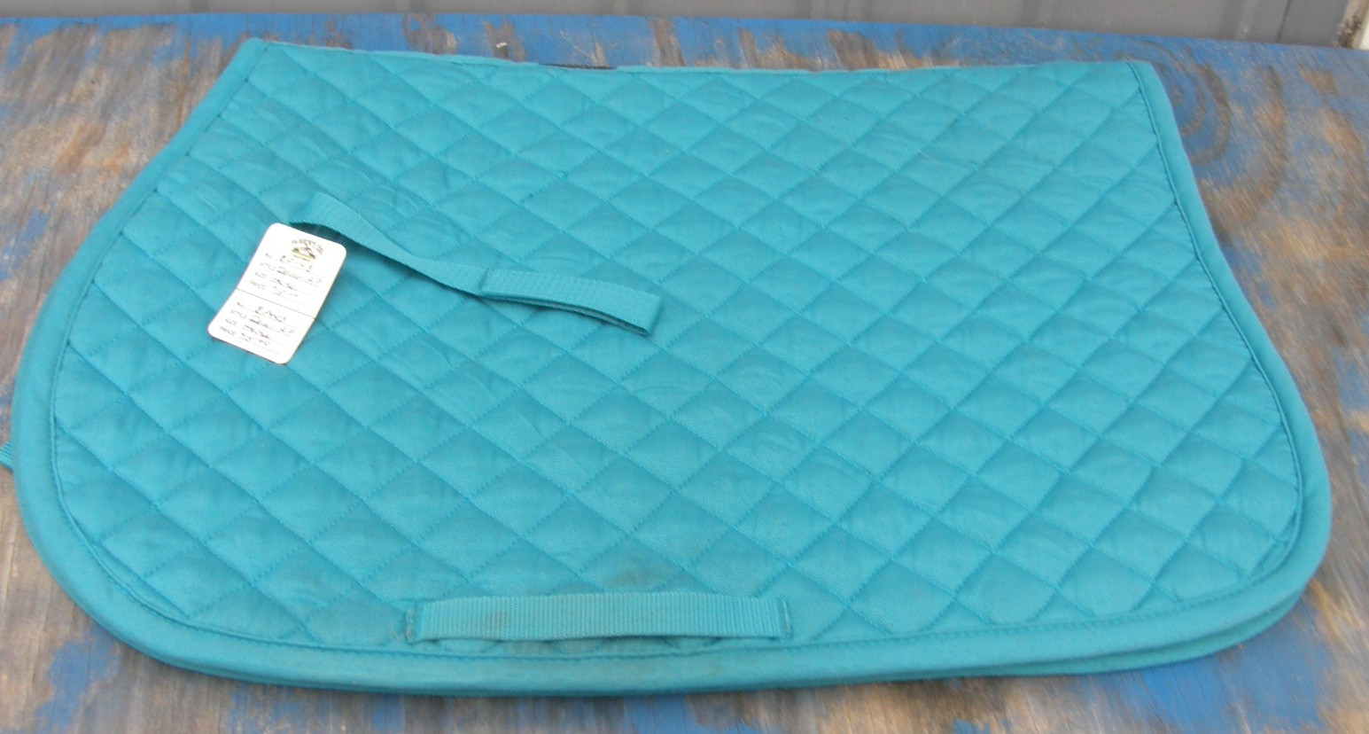 Dover Rider's International Quilted Pad Event Pad Quilted Cotton Square All Purpose English Saddle Pad Aqua/Tea