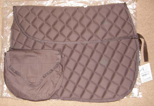 Practical Choice Padded Quilted Cotton Trail Riding Pad English Saddle Pad Attached Saddle Bags Trail Pad Pocket Pad Brown