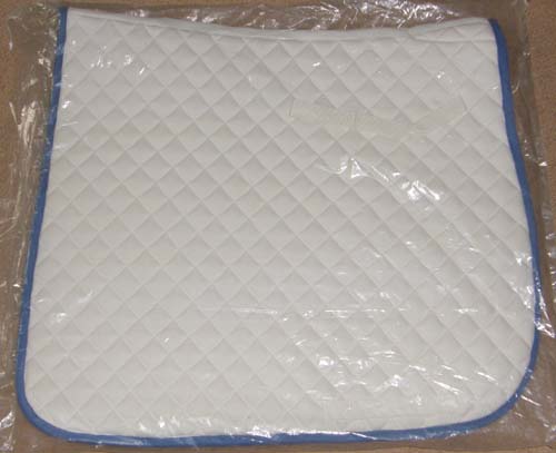 Straight Front Event Pad Quilted Cotton Dressage Pad English Saddle Pad White