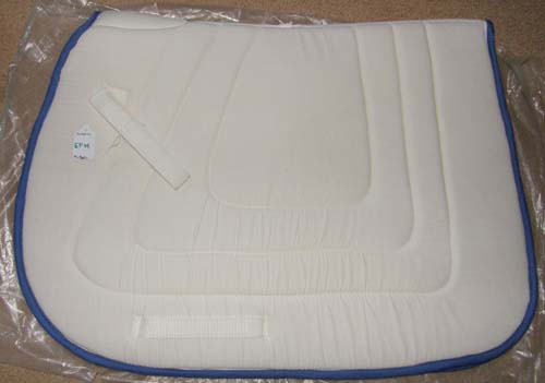 Foxwood Yorkshire Quilted Cotton Foam Padded Event Pad All Purpose English Saddle Pad White/Blue