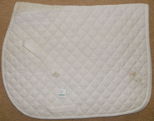 Riders International Quilted Cotton Event Pad All Purpose English Saddle Pad White