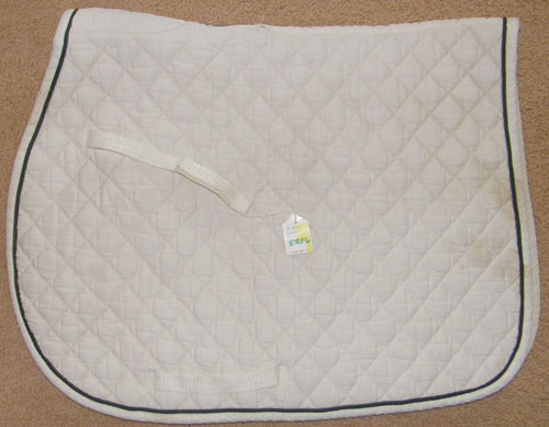 Riders International Quilted Cotton Event Pad Dressage Pad All Purpose English Saddle Pad White/Black