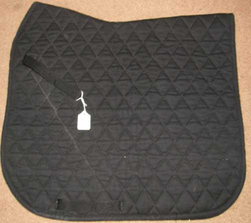 Diamond Quilted Cotton Dressage Pad Shaped Back English Saddle Pad Black