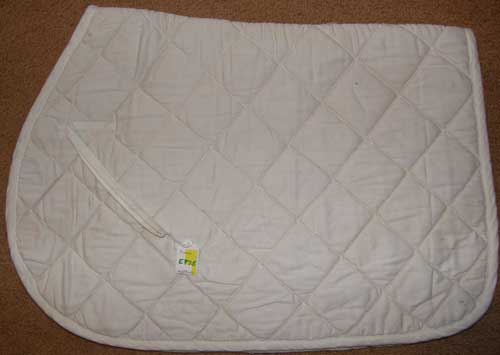Roma Shaped Front Quilted Cotton Padded Event Pad AP All Purpose English Saddle Pad White