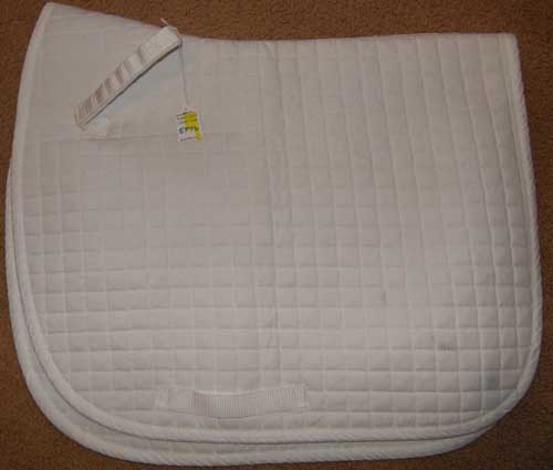 Rider's International Quilted Cotton Dressage Pad English Saddle Pad White