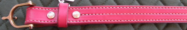 Green Hill Collection 1" Halter Belt Leather Belt English Belt Brass English Spur Buckle Western Belt Triple Stitched Amish Made Red/White Stitching