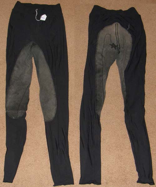 Tropical Rider? Pull On Full Seat English Breeches Schooling Tights Riding Pants Ladies 23 Black