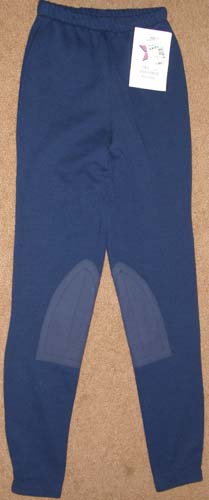 Millers Pull On Schooling Sweats Knee Patch English Breeches Schooling Sweats Riding Pants Tall Ladies M Navy Blue