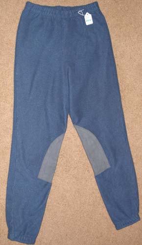 Millers PolarFleece Pull On Breeches Polar Fleece Knee Patch English Breeches Winter Riding Pants Ladies? S Blue