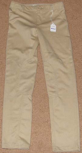 Cherokee Kids Adjustable Waist Breeches Knee Patch English Breeches Riding Pants Childs 6X Tan