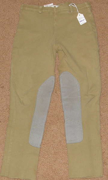 Sigma Cotton Comfort Classic Drawstring Pull On English Breeches Knee Patch Breeches Riding Pants Schooling Tights Childs 10 Khaki