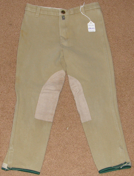 Devon Aire Cotton Knee Patch English Breeches Riding Pants Childs 12 Khaki