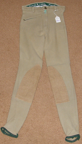 Devon Aire Private Edition Gold Cotton English Breeches Knee Patch Breeches Riding Pants 22 Khaki