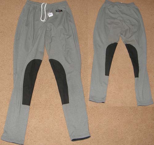Kerrits On Course Pull On Schooling Tights Knee Patch English Breeches Riding Pants Childs/Youth L Grey